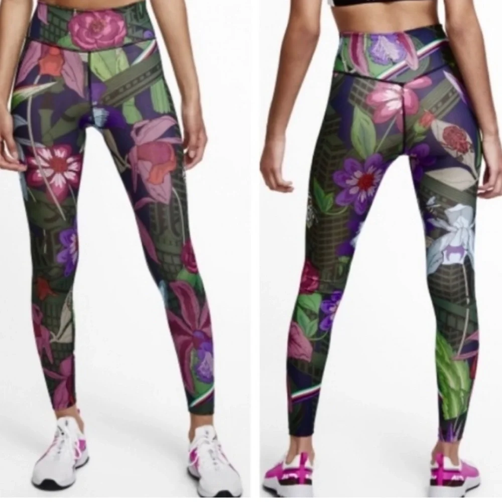 Nike One Icon Clash Dri-Fit multicolor floral print leggings - size M